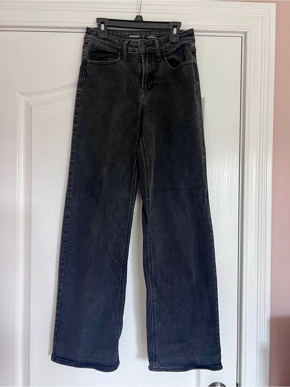 Old Navy Black Wide-Leg High-Rise Jeans
